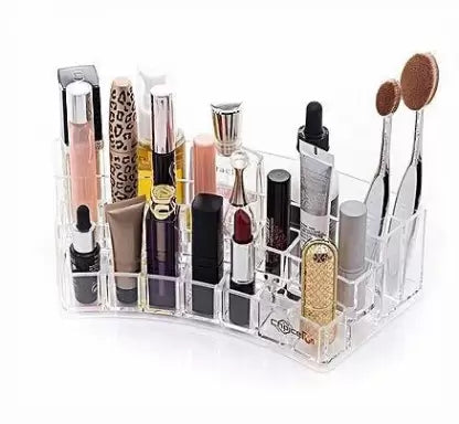 Acrylic Sector Cosmetic Organizer, Transparent Sector Cosmetic Rack, Multiple Compartments Organizer Acrylic Sector Cosmetic Organizer, Transparent Sector Cosmetic Rack, Multiple Compartments Organizer